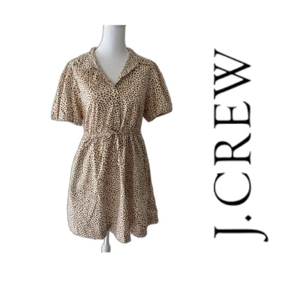 J. Crew Cute Animal Print Puff Sleeve Women's Dress Size 8 - Picture 1 of 10